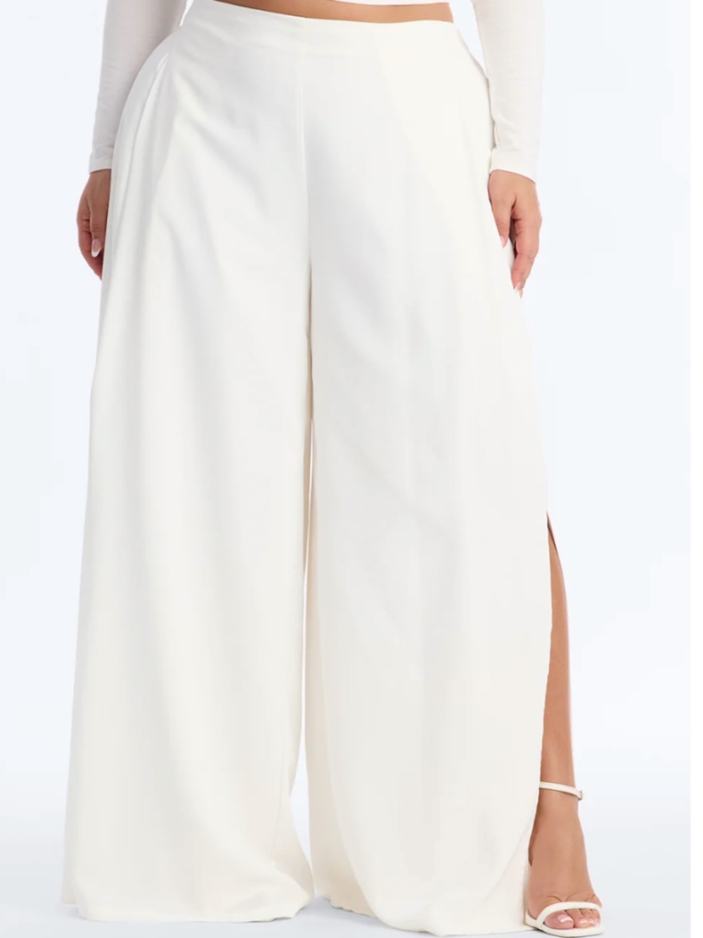 Elodie Mid Rise Super Wide Leg Crepe Pant 33″